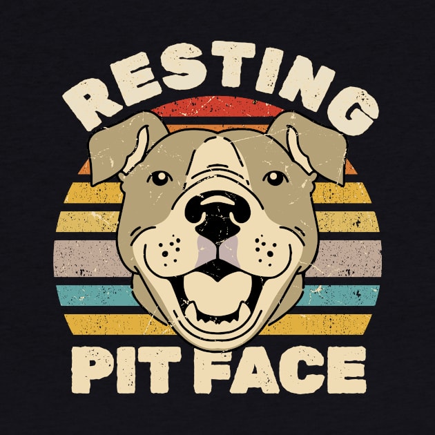 Resting Pit Face - vintage pitbull by SUMAMARU